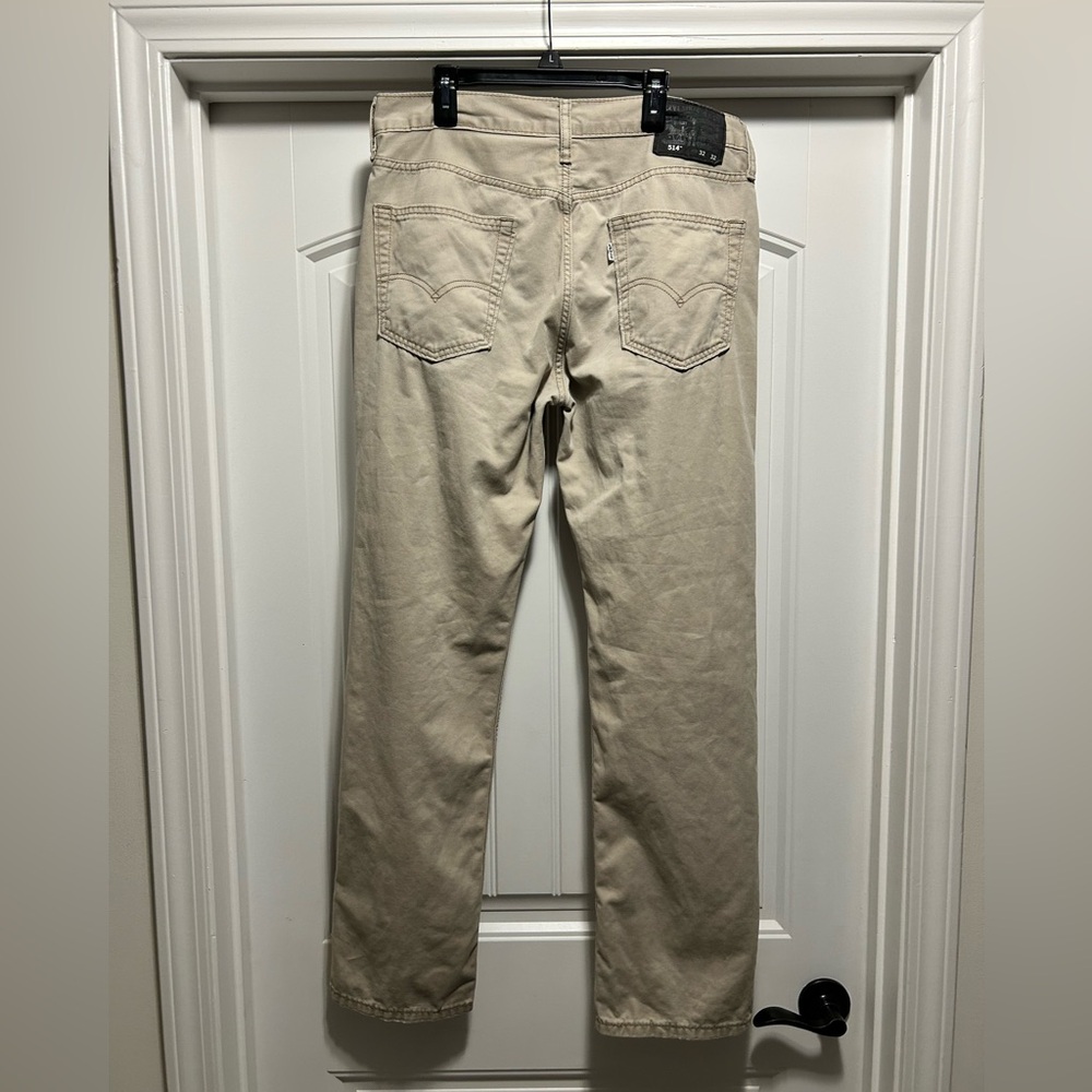 Levi's Mens 514 Straight Fit Jeans Khaki Tan Size 32x32 Classic Cotton Casual